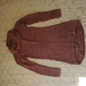 Cowl neck sweater dress